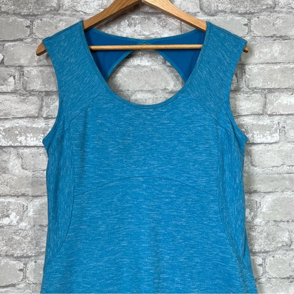 Prana Women's Large Performance Calico Blue  Athletic Dress with Cut Out Back - Picture 3 of 8